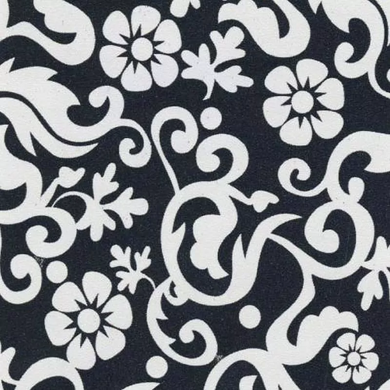 Patifix fólie 15-6485 Čiernobiele kvety 45 cm x 15 m
