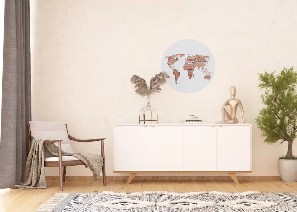 Samolepiaca fototapeta CR3230 Brick Worldmap 70 x 70 cm