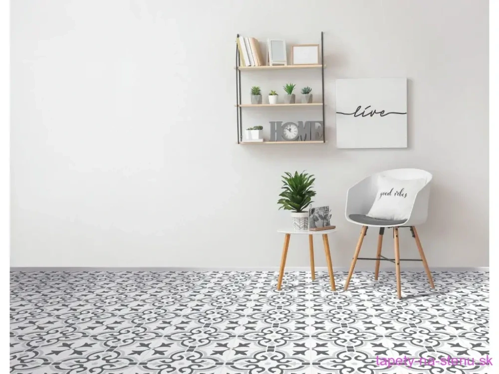 Samolepiace podlahové štvorce ZÁMOCKÉ ŠEDÉ 1m2 - 274-5064