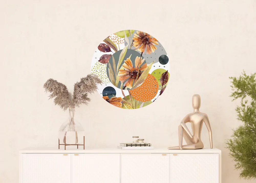 Samolepiaca fototapeta CR3219 Flowers and Shapes 70 x 70 cm