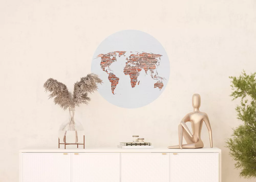 Samolepiaca fototapeta CR3230 Brick Worldmap 70 x 70 cm