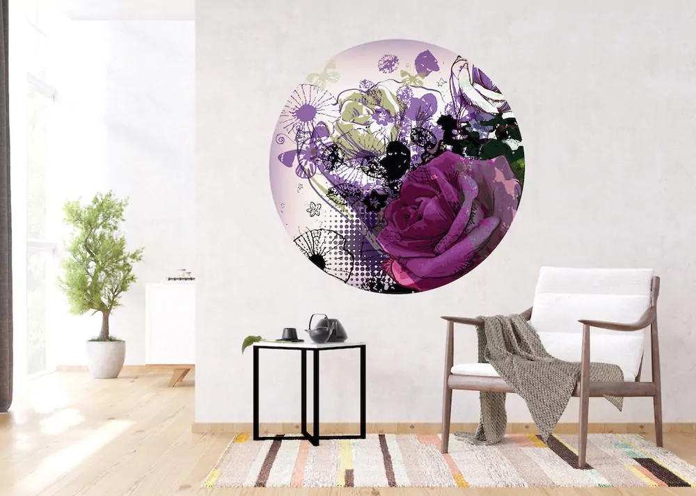 Samolepiaca fototapeta CR3321 Flower Collage 140 x 140 cm