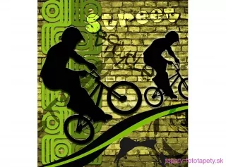 DIMEX fototapeta Bicykle v zelenom MS-3-0328 - 225 x 250 cm