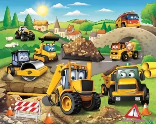 Fototapeta Walltastic Moje prvé JCB 304,8 x 243,8 cm