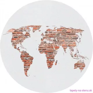Samolepiaca fototapeta CR3230 Brick Worldmap 70 x 70 cm