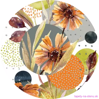 Samolepiaca fototapeta CR3319 Flowers and Shapes 140 x 140 cm