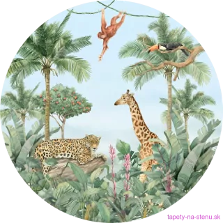 Samolepiaca fototapeta CR3327 Watercolor Jungle 140 x 140 cm