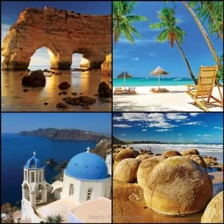 Vliesové fototapety Beach Collage L-185