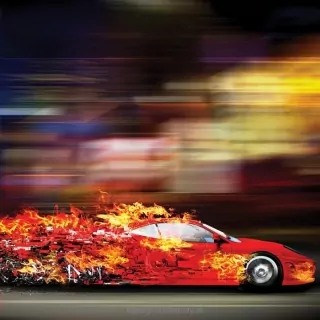 Vliesové fototapety Burning Car L-259
