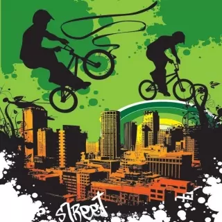Vliesové fototapety Bicycle Green L-261