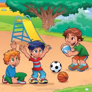 Vliesové fototapety Boys Playing L-289