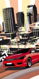 Samolepiace fototapety Dimex Red Car 95 x 210 cm D047